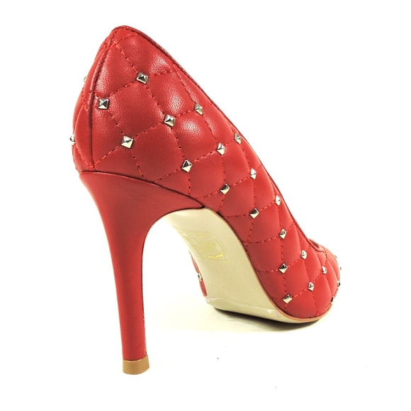 RED LEATHER FASHION PAMPS - Picture 5 of 8